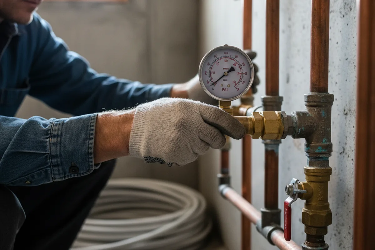 Pressure testing a repaired line during Water Line Repair in Cocolalla